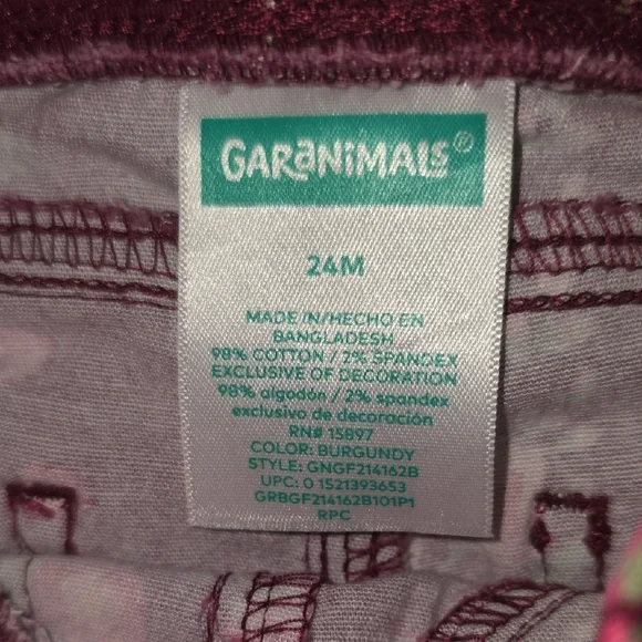 Gymboree Dark Burgandy/maroon Floral Kids Jeggings LOT Q - Picture 2 of 6